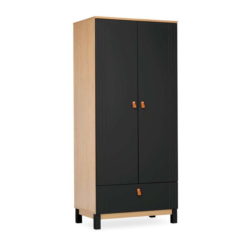 CuddleCo Rafi 5 Piece Room Set in Oak & Black Nursery Room Sets