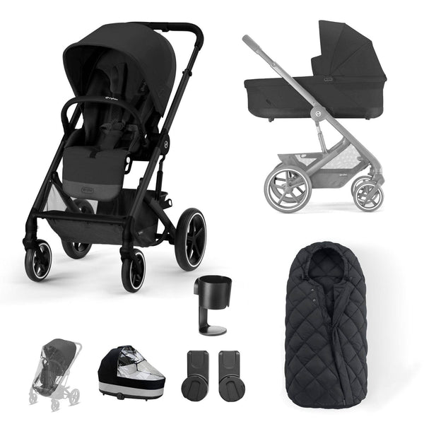 Cybex Balios S Lux Essential Bundle in Black/Moon Black Baby Prams 12743-BLK-MOO-BLK 4063846317806