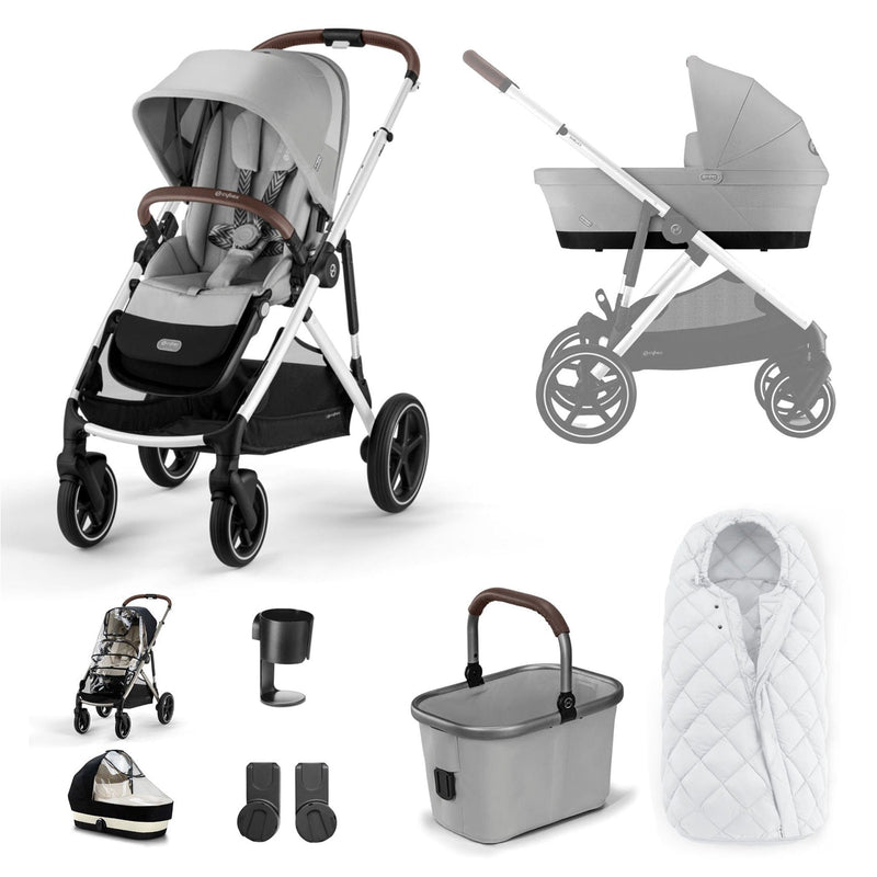 Cybex Gazelle S Essential Bundle in Silver/Lava Grey Baby Prams 12766-SLV-LAV-GRY 4063846324866