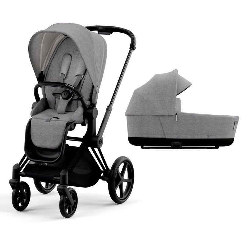 Cybex Priam & Lux Cot (2022) in Manhattan Grey Plus Baby Prams 11255-BLK-MAN-GRY 4063846136513