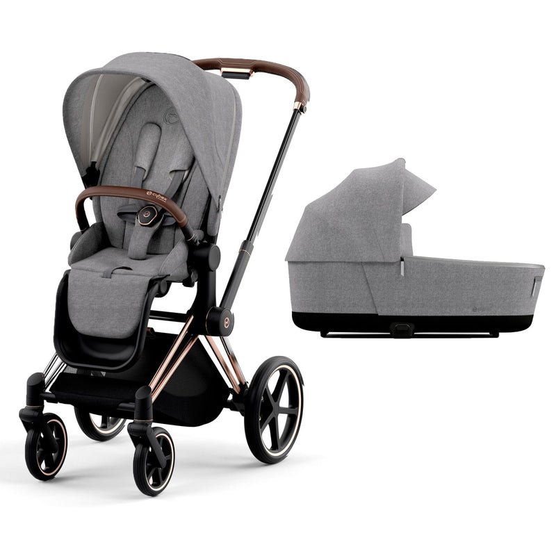 Cybex Priam & Lux Cot (2022) in Manhattan Grey Plus Baby Prams 11256-ROS-GOL-MAN-GRY 4063846136513