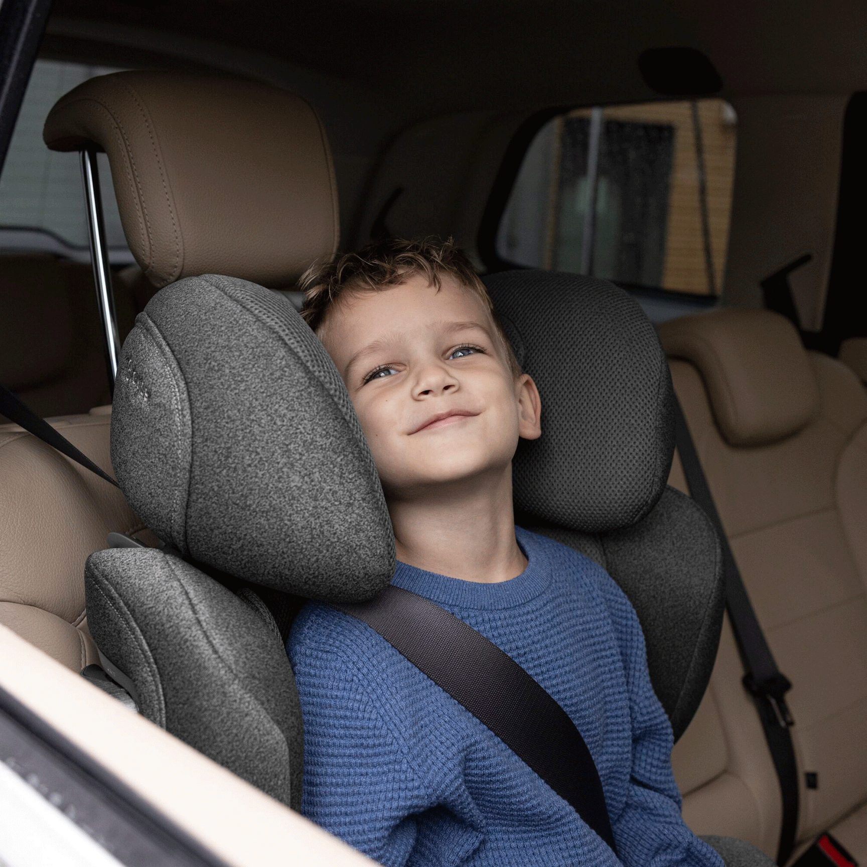 Beige booster top car seat