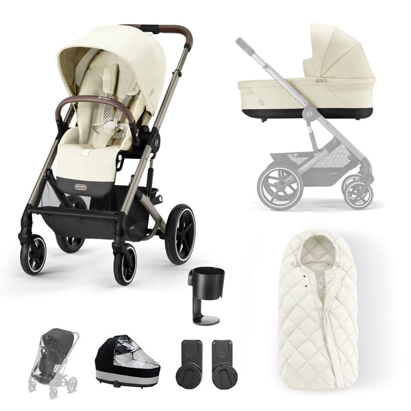 Cybex Balios S Lux Essential Bundle in Taupe/Seashell Beige Pushchairs & Buggies 12752-TPE-SEA-BEI 4063846318124