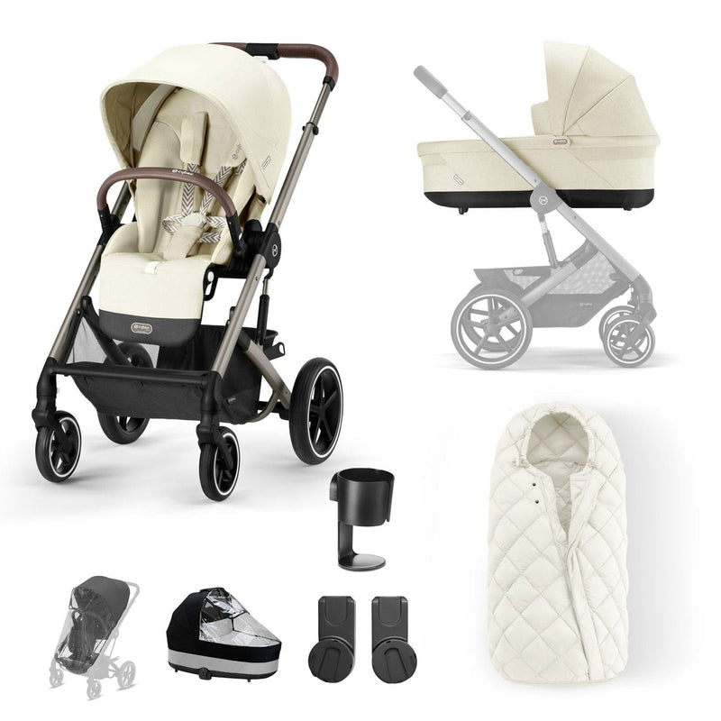 Cybex Balios S Lux Essential Bundle in Taupe/Seashell Beige Pushchairs & Buggies 12752-TPE-SEA-BEI 4063846318124
