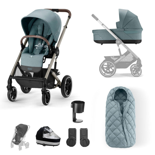 Cybex Balios S Lux Essential Bundle in Taupe/Sky Blue Pushchairs & Buggies 12753-TPE-SKY-BLU 4063846318049