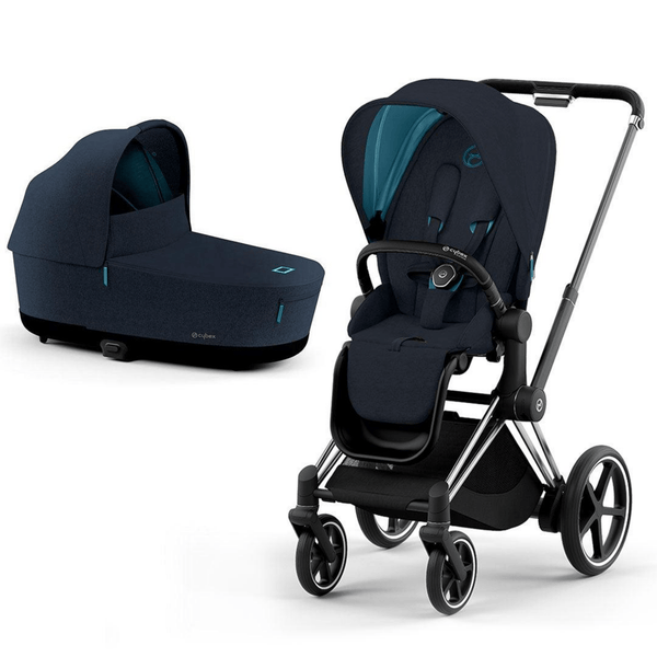 Cybex e-Priam & Lux Cot (2022) in Midnight Blue Plus Pushchairs & Buggies 11341-CH-BLK-MID-BLU 4063846136612