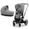 Cybex e-Priam & Lux Cot in Manhattan Grey Plus Pushchairs & Buggies 11338-CH-BRN-MAN-GRY 4063846136513