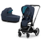 Cybex e-Priam & Lux Cot in Nautical Blue Pushchairs & Buggies