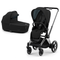 Cybex ePriam (2022) & Lux Cot in Deep Black Pushchairs & Buggies 11329-CH-BLK-BLK 4063846136315