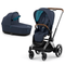Cybex ePriam & Lux Cot in Nautical Blue Pushchairs & Buggies 11312-CH-BRN-NAU 4063846135714