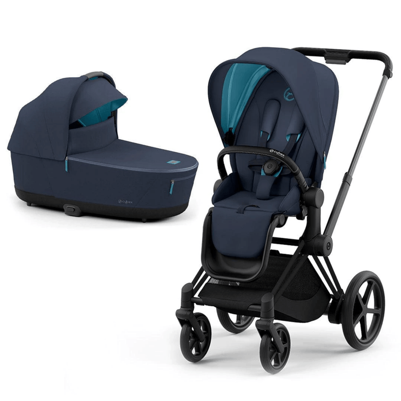 Cybex ePriam & Lux Cot in Nautical Blue Pushchairs & Buggies 11313-BLK-NAU 4063846135714