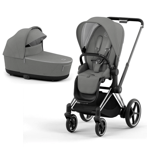 Cybex ePriam & Lux Cot in Soho Grey Pushchairs & Buggies 11324-CH-BLK-SOH 4063846136216