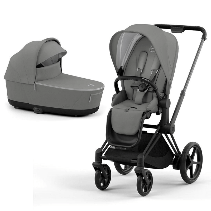 Cybex ePriam & Lux Cot in Soho Grey Pushchairs & Buggies 11327-BLK-SOH 4063846136216