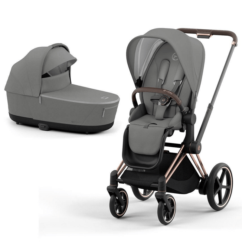 Cybex ePriam & Lux Cot in Soho Grey Pushchairs & Buggies 11328-ROS-GOL-SOH 4063846136216