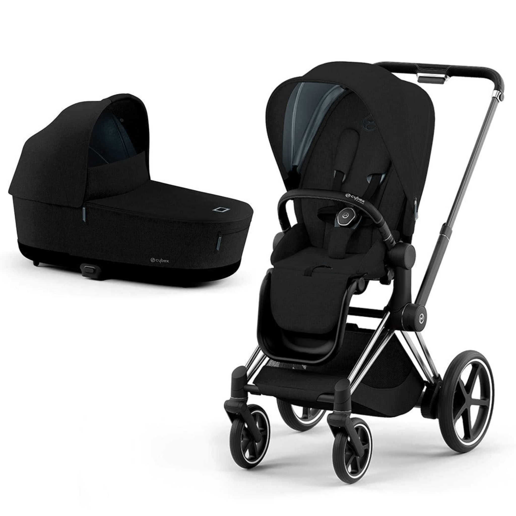 Cybex ePriam & Lux Cot in Stardust Black Plus Pushchairs & Buggies 11333-CH-BLK-STA-BLK 4063846136414