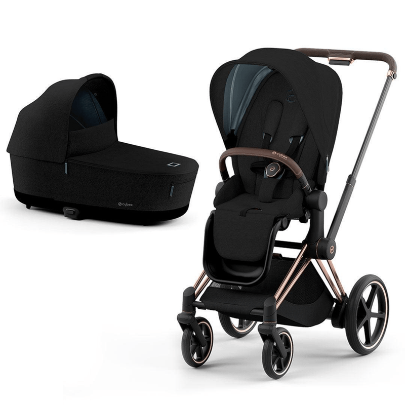 Cybex ePriam & Lux Cot in Stardust Black Plus Pushchairs & Buggies 11336-ROS-GOL-STA-BLK 4063846136414