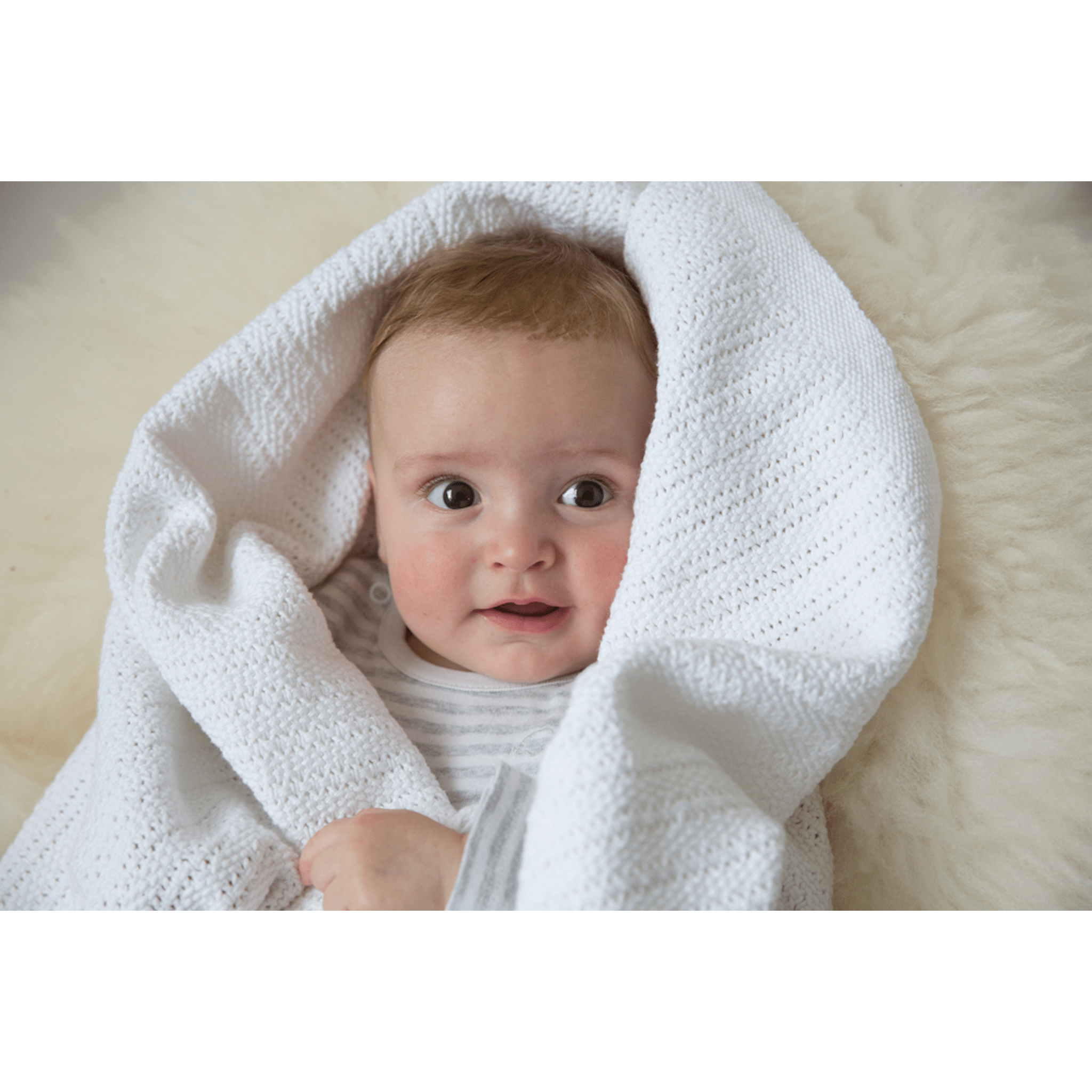 Hippychick Cellular Baby Blanket Pure White Swaddling, Shawls & Blankets MTH0002