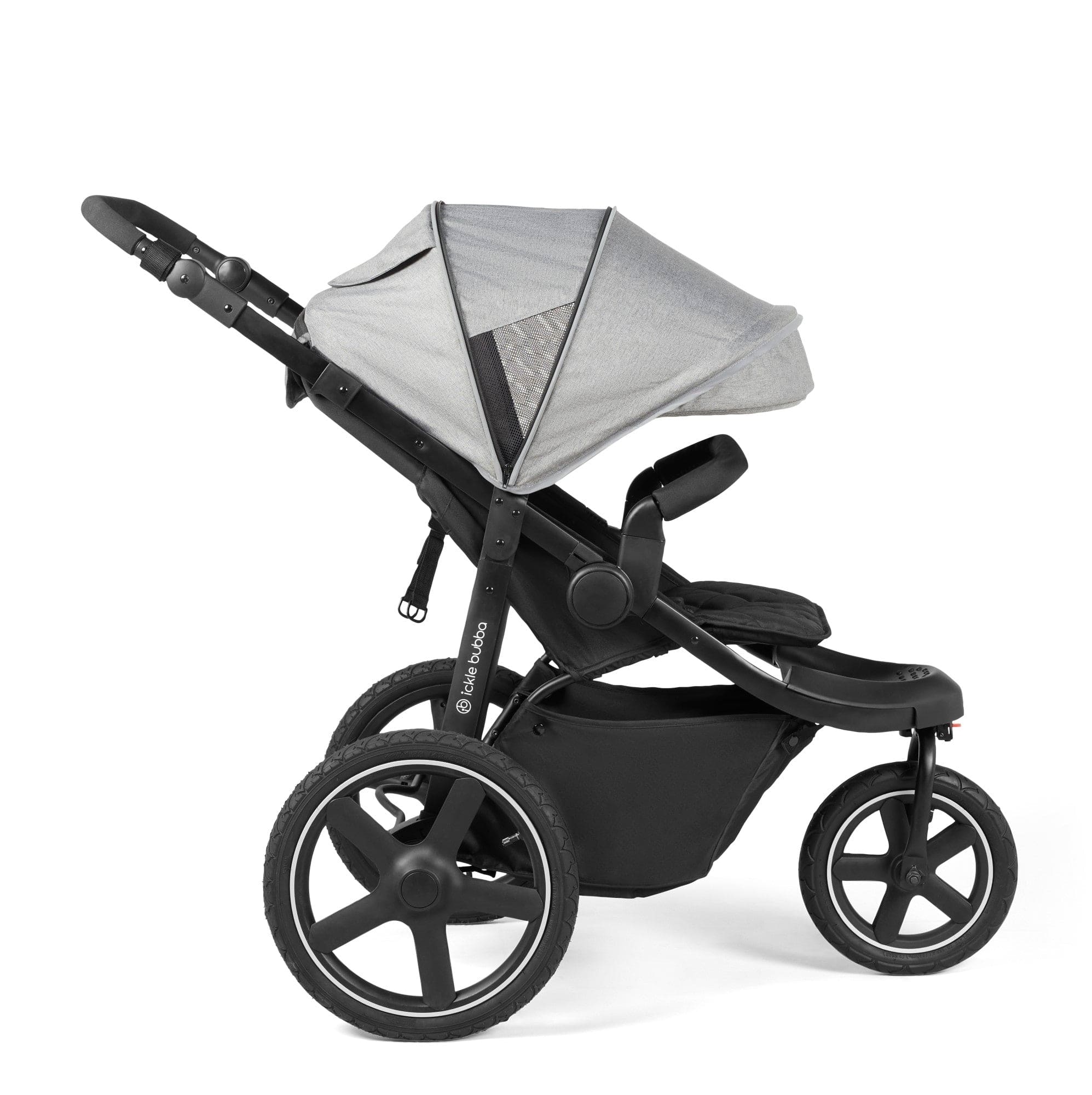 Ickle Bubba Venus Max Jogger Stroller I-Size Travel System in Black/Space Grey with Isofix Base 3 Wheelers 13-004-500-014 5060777950422
