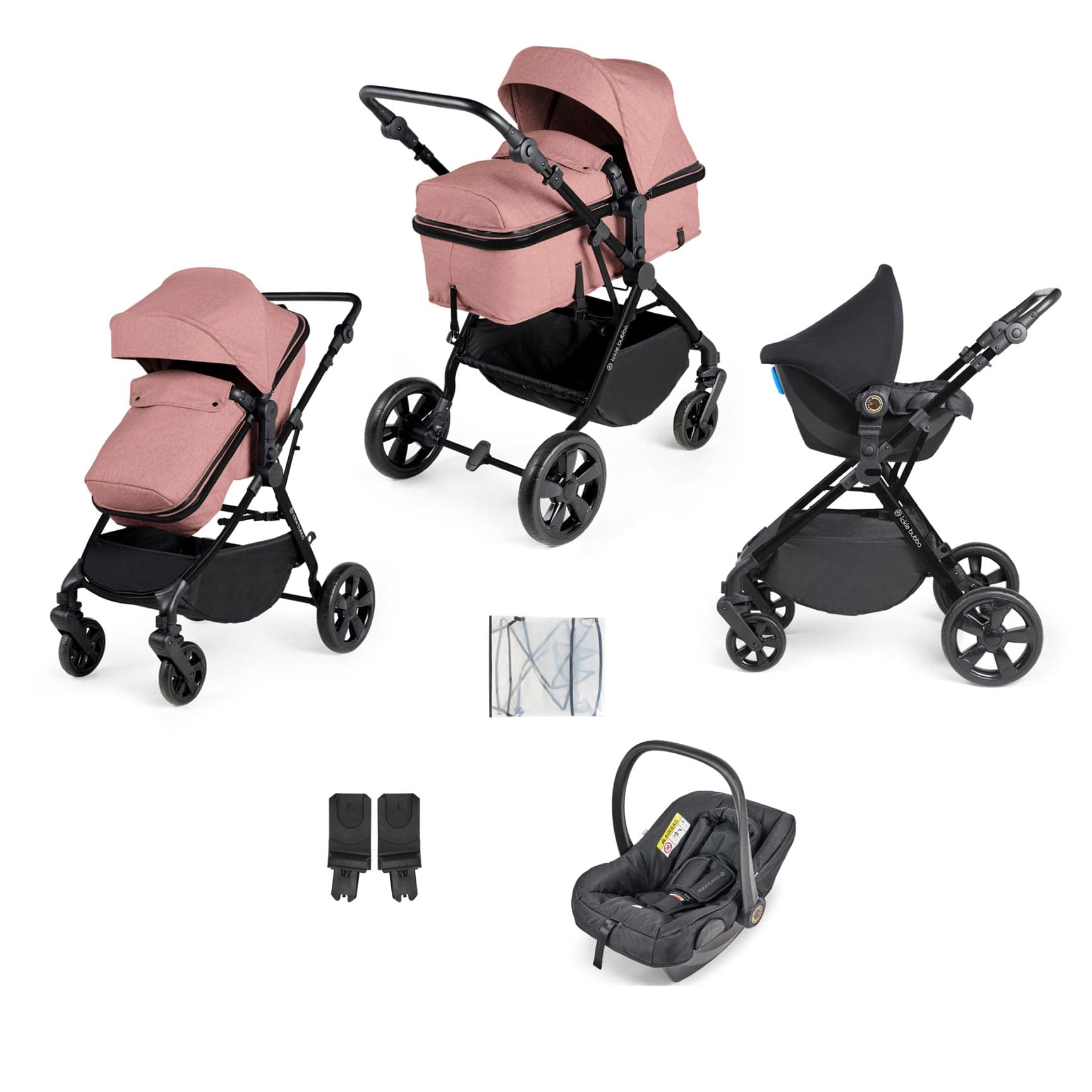 Ickle Bubba Comet 3-in-1 Travel System with Astral Car Seat in Dusty Pink Baby Prams 10-008-101-134 5056515025774