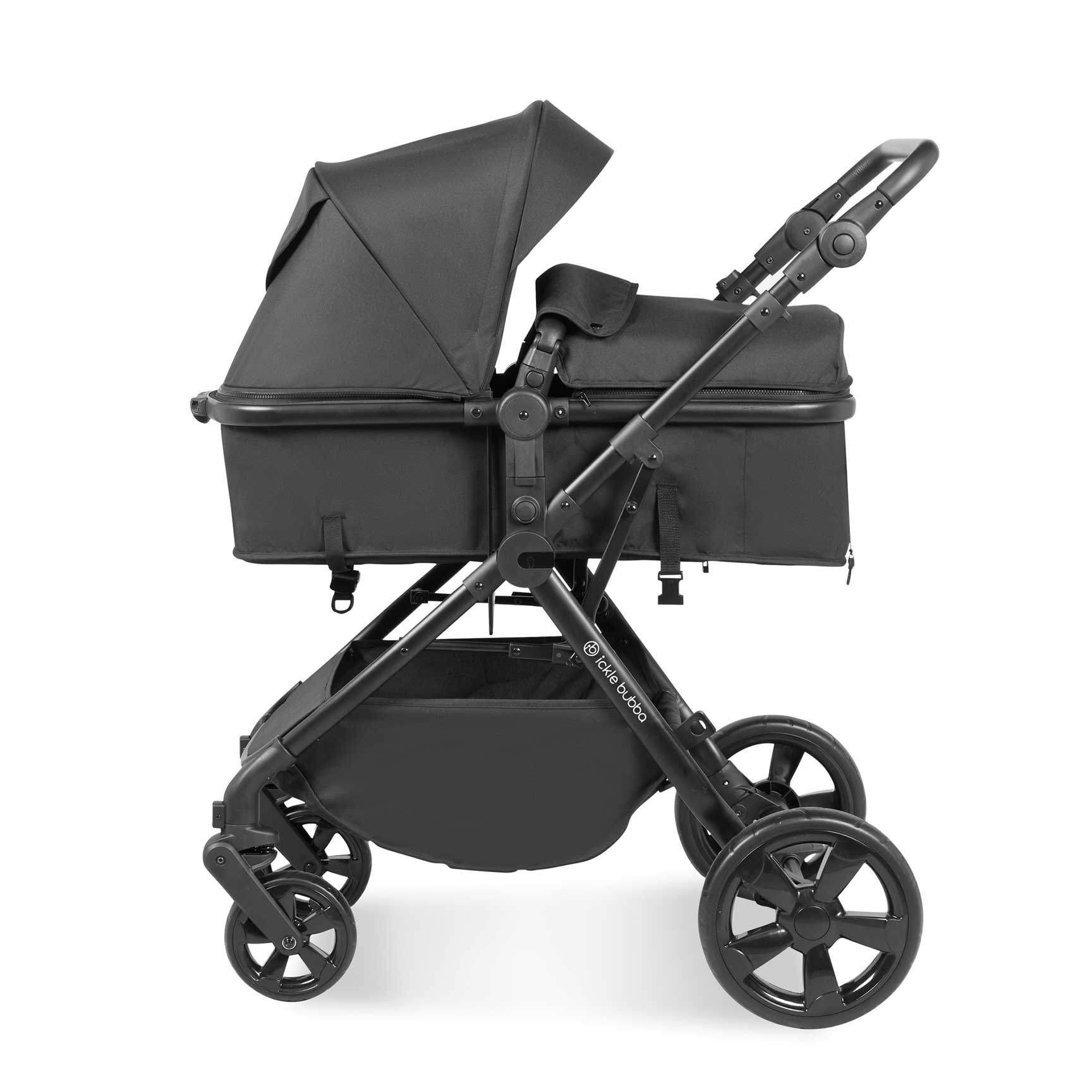Ickle Bubba Comet All-in-One I-Size Travel System with Isofix Base in Black Baby Prams