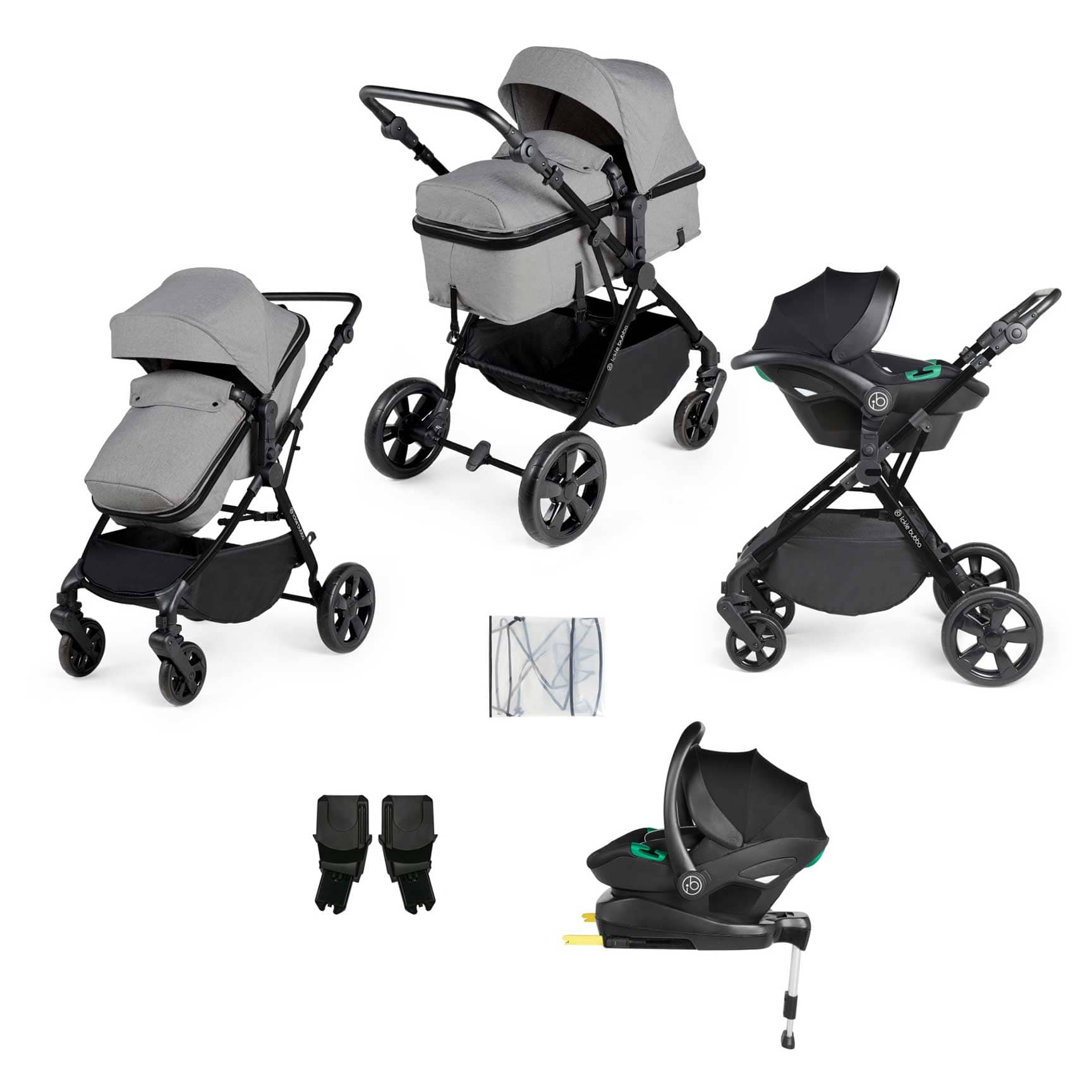 Ickle Bubba Comet All-in-One I-Size Travel System with Isofix Base in Space Grey Baby Prams 10-008-300-014 5056515025804