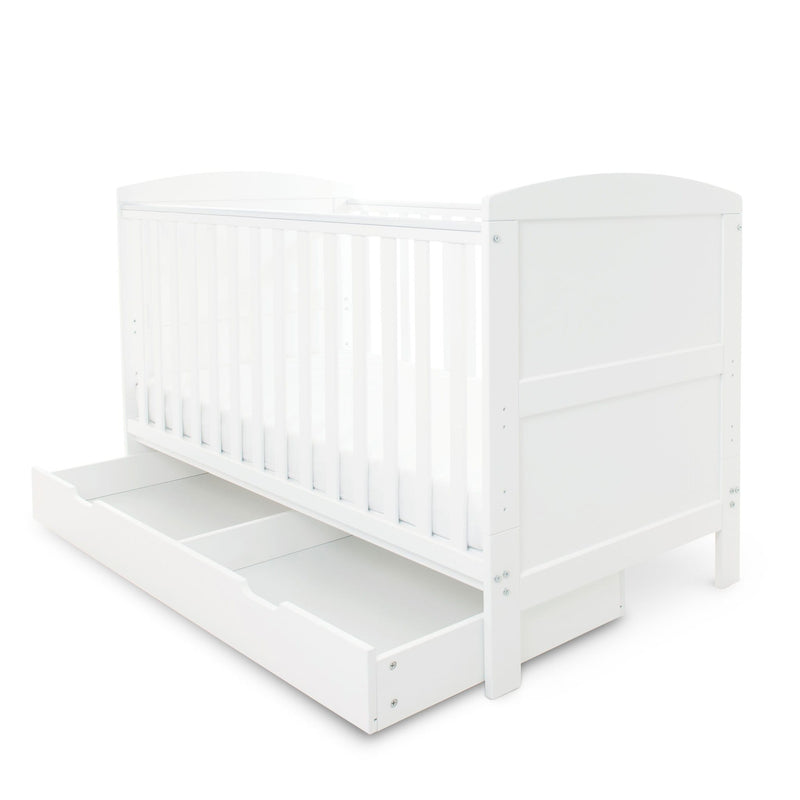 Ickle Bubba Coleby Classic Cot Bed with Under Drawer White Cot Beds
