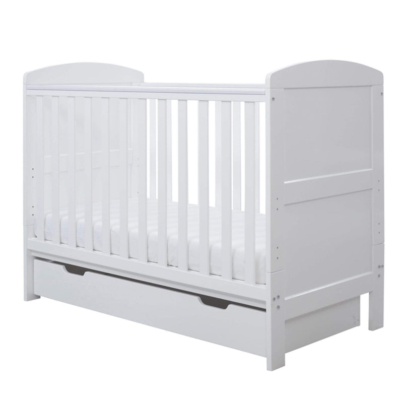 Ickle Bubba Coleby Mini Cot Bed & Under Drawer White Cot Beds