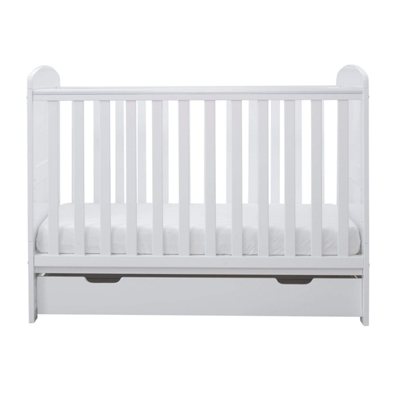 Ickle Bubba Coleby Mini Cot Bed & Under Drawer White Cot Beds