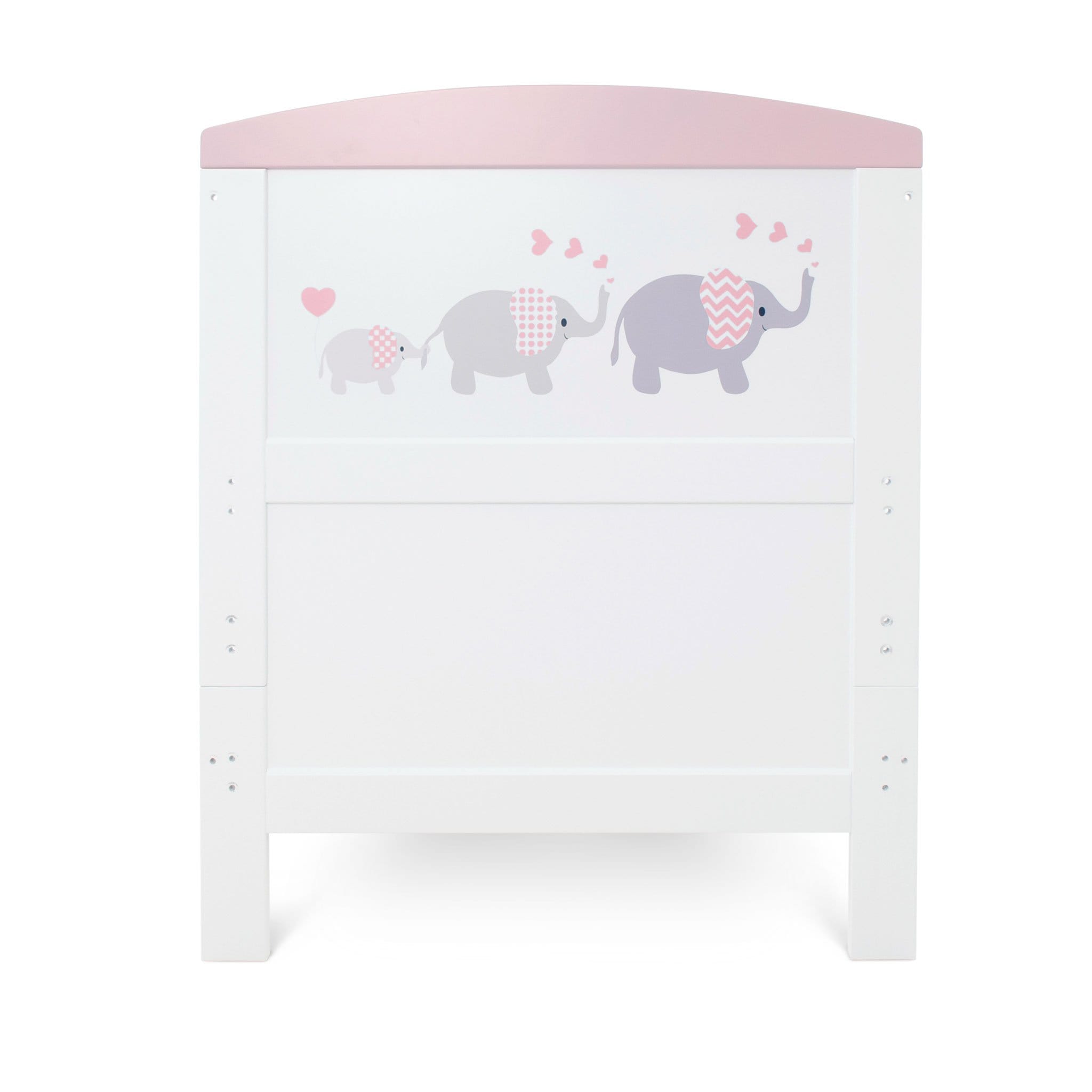 Ickle Bubba Coleby Style Cot Bed Elephant Love Pink Cot Beds