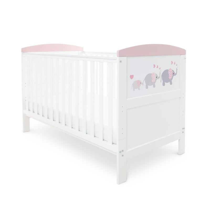 Ickle Bubba Coleby Style Cot Bed Elephant Love Pink Cot Beds 44-002-C2S-823 5060738070947