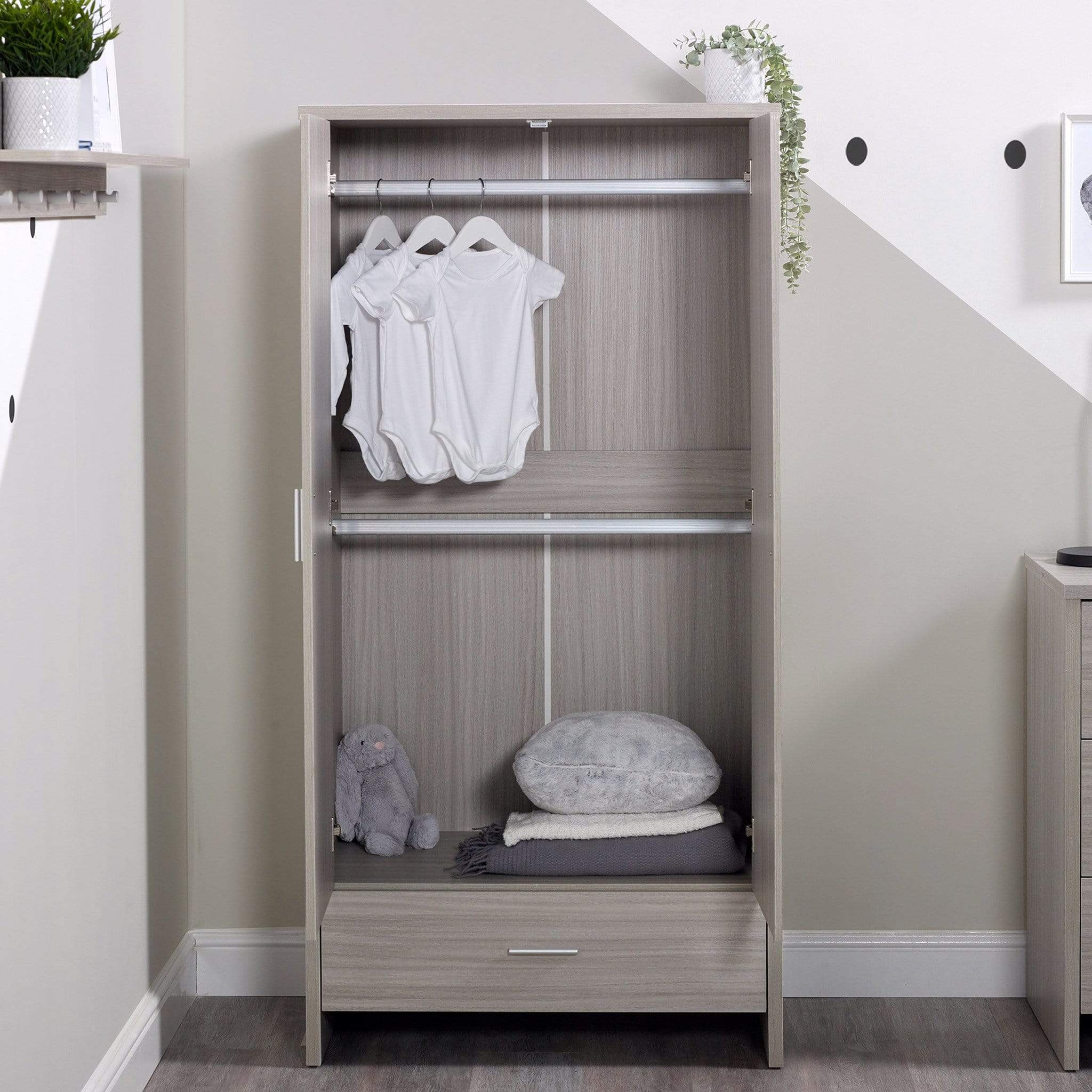 Ickle Bubba Pembrey 3 Piece Furniture Set and Under Drawer Ash Grey Cot Beds