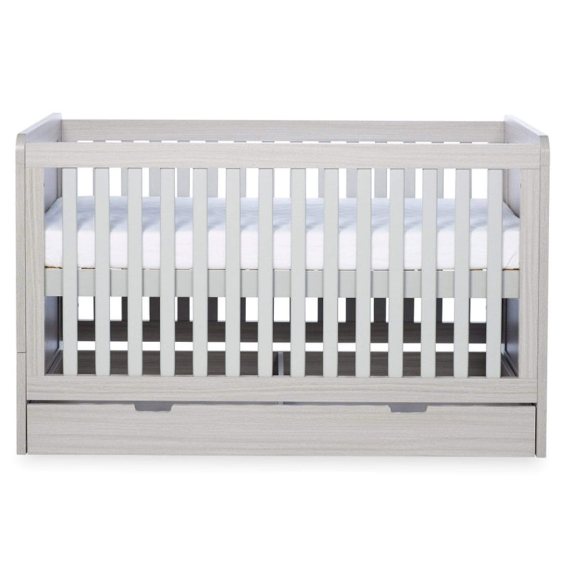 Ickle Bubba Pembrey 3 Piece Furniture Set and Under Drawer Ash Grey Cot Beds