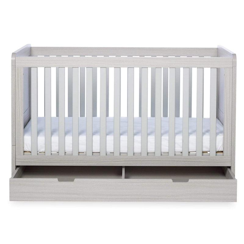 Ickle Bubba Pembrey 3 Piece Furniture Set and Under Drawer Ash Grey Cot Beds