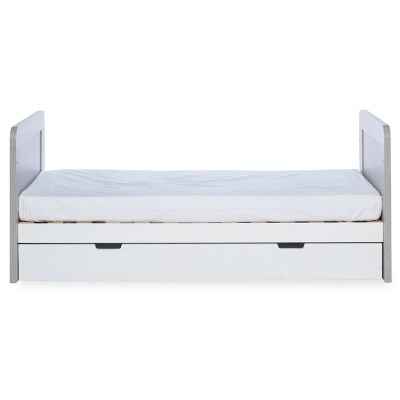 Ickle Bubba Pembrey 3 Piece Furniture Set and Under Drawer Ash Grey & White Cot Beds
