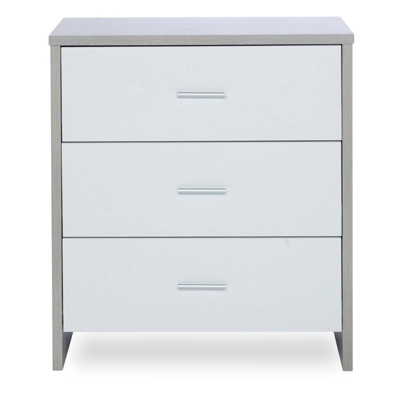 Ickle Bubba Pembrey 3 Piece Furniture Set and Under Drawer Ash Grey & White Cot Beds