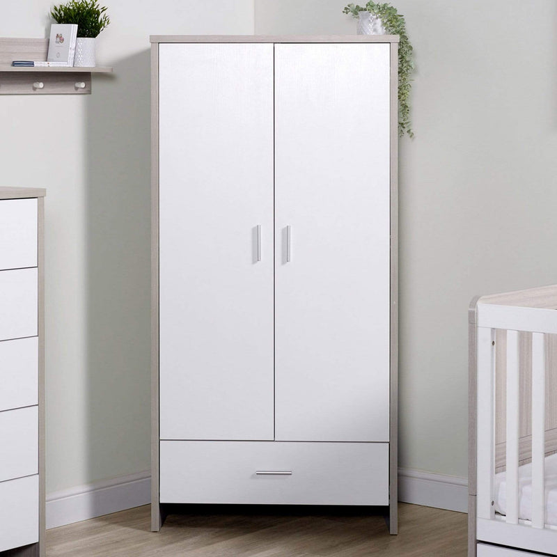 Ickle Bubba Pembrey 3 Piece Furniture Set and Under Drawer Ash Grey & White Cot Beds