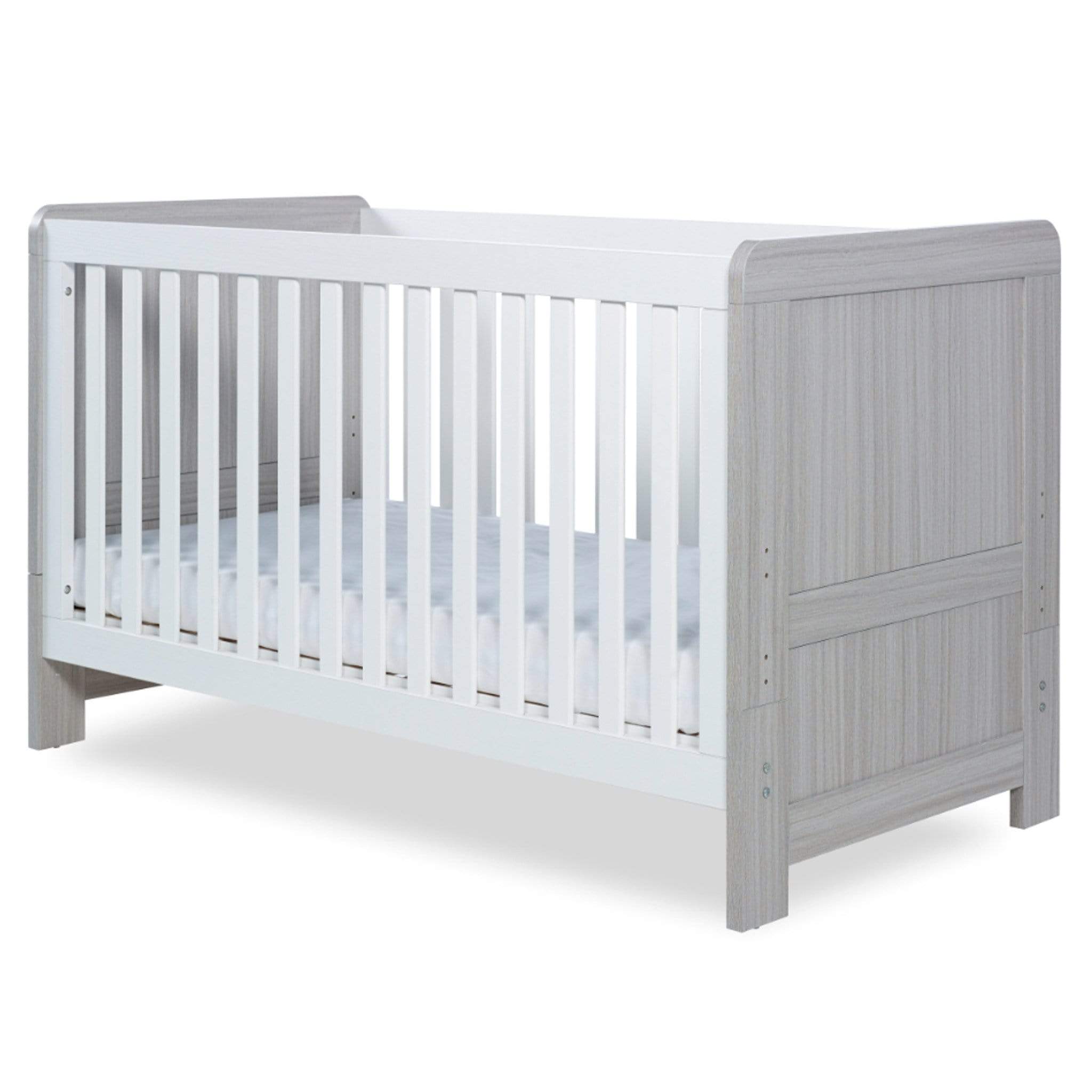 Ickle Bubba Pembrey Cot Bed Ash Grey & White Cot Beds