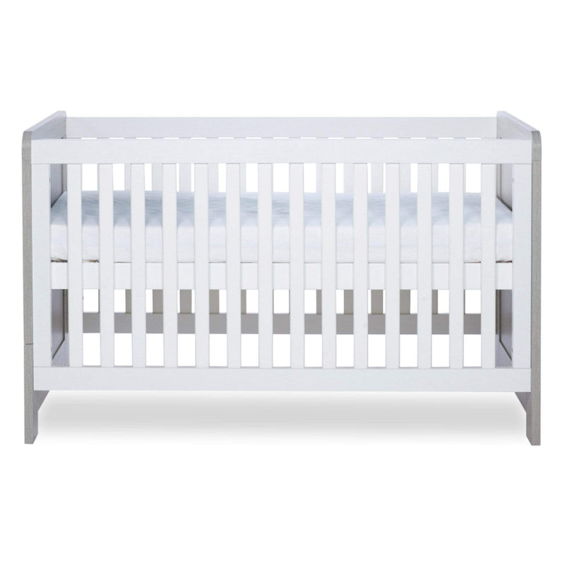Ickle Bubba Pembrey Cot Bed Ash Grey & White Cot Beds