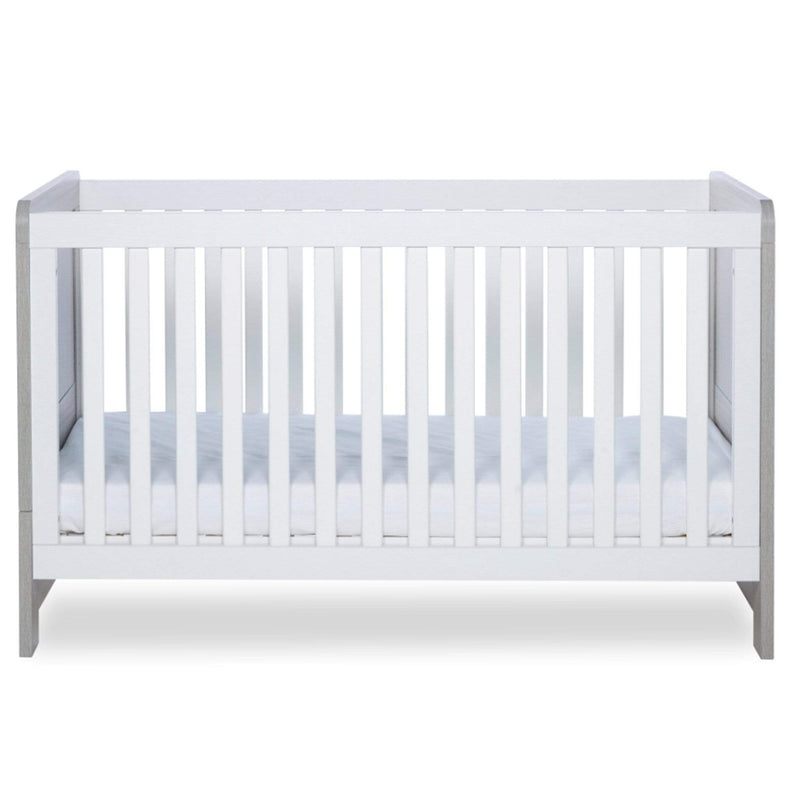 Ickle Bubba Pembrey Cot Bed Ash Grey & White Cot Beds