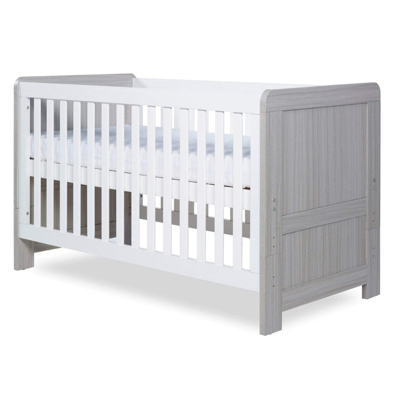 Ickle Bubba Pembrey Cot Bed Ash Grey & White Cot Beds
