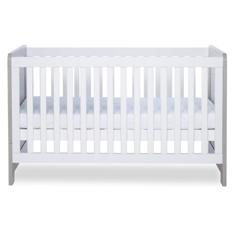 Ickle Bubba Pembrey Cot Bed Ash Grey & White Cot Beds