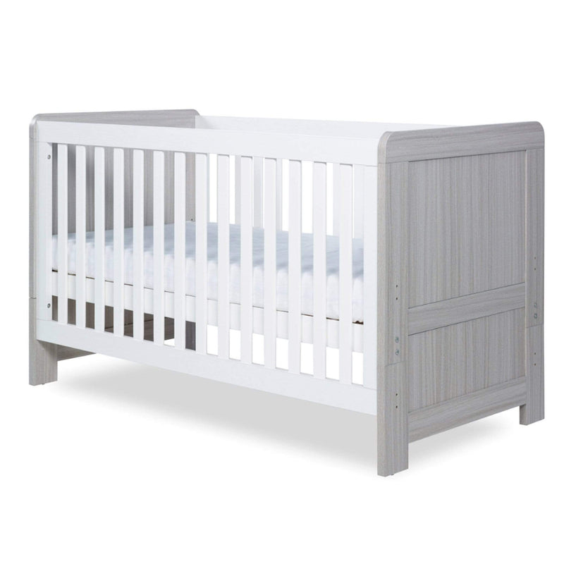 Ickle Bubba Pembrey Cot Bed Ash Grey & White Cot Beds