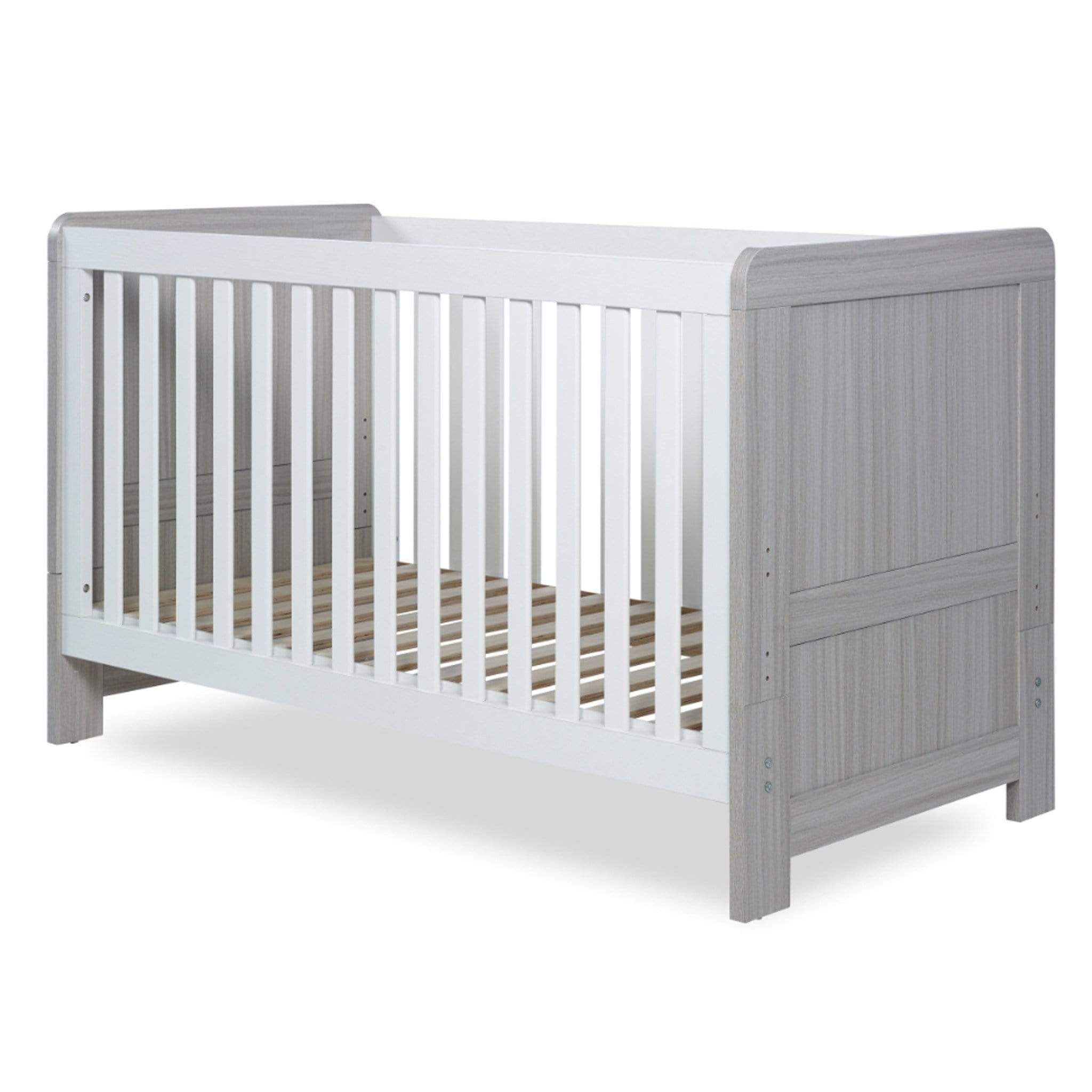 Ickle Bubba Pembrey Cot Bed Ash Grey & White Cot Beds