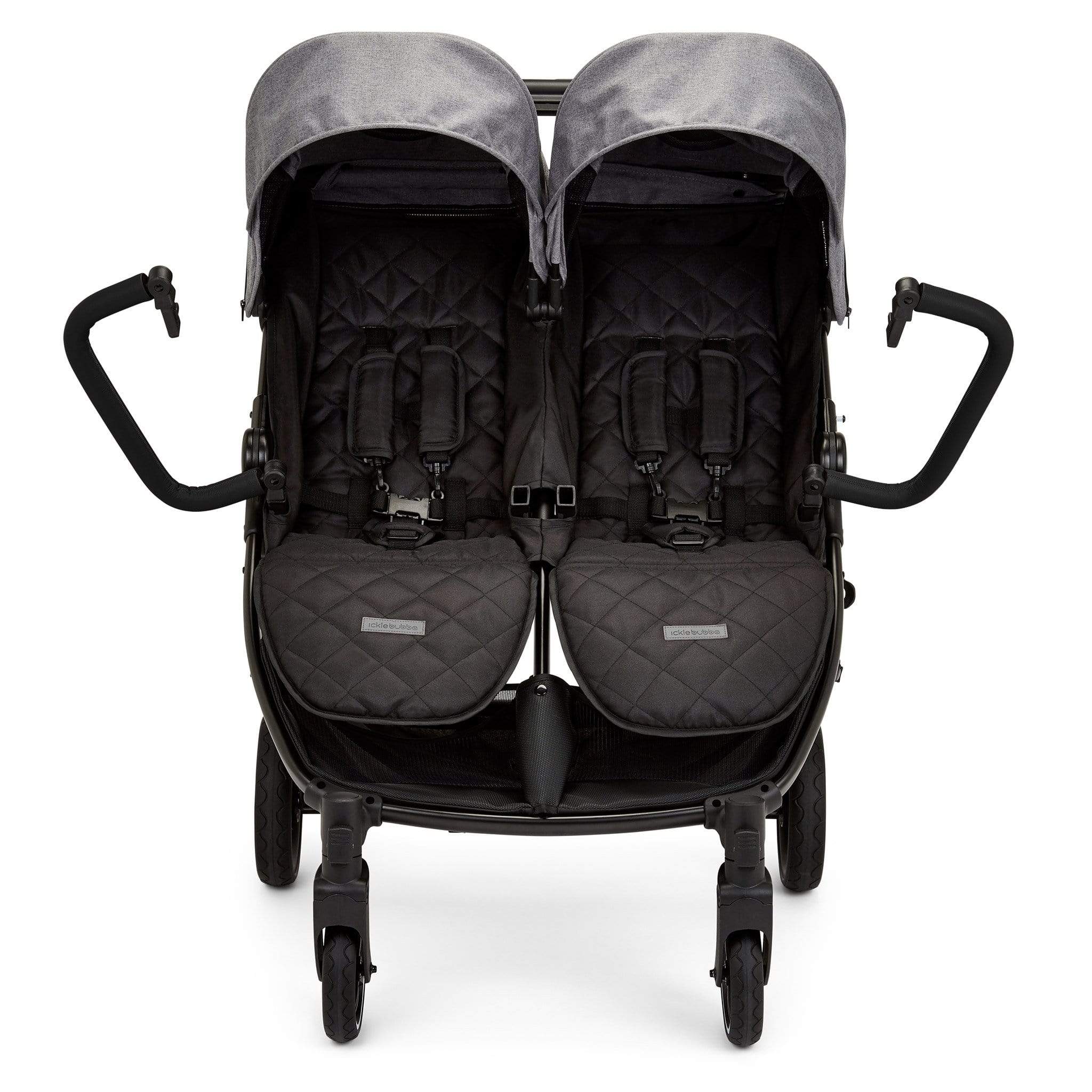 Ickle Bubba Venus Double Stroller Black/Space Grey/Black Double & Twin Prams 16-004-100-014 5060777952532