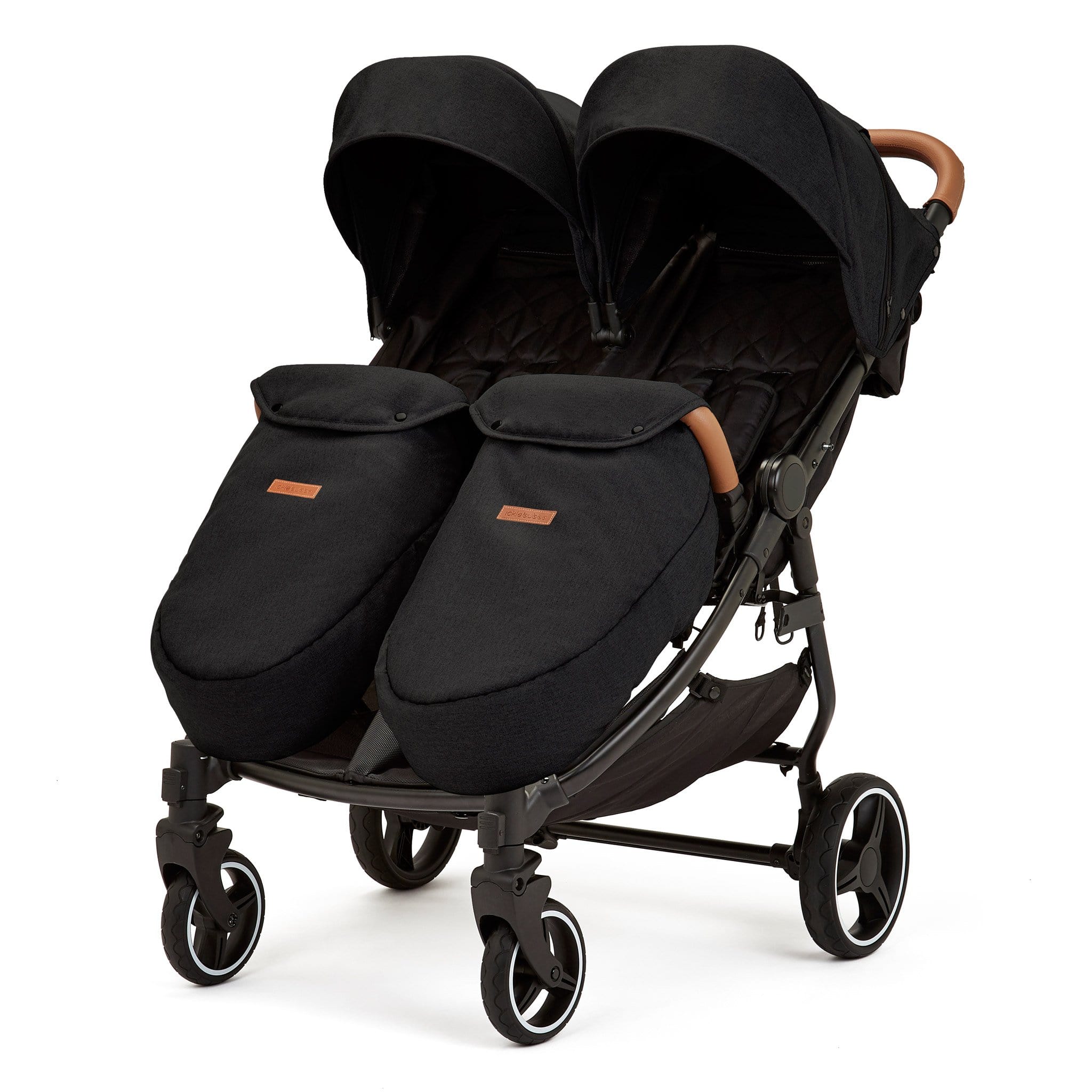 Ickle Bubba Venus Max Double Stroller Black/Black/Tan Double & Twin Prams 16-004-200-003 5060777952457