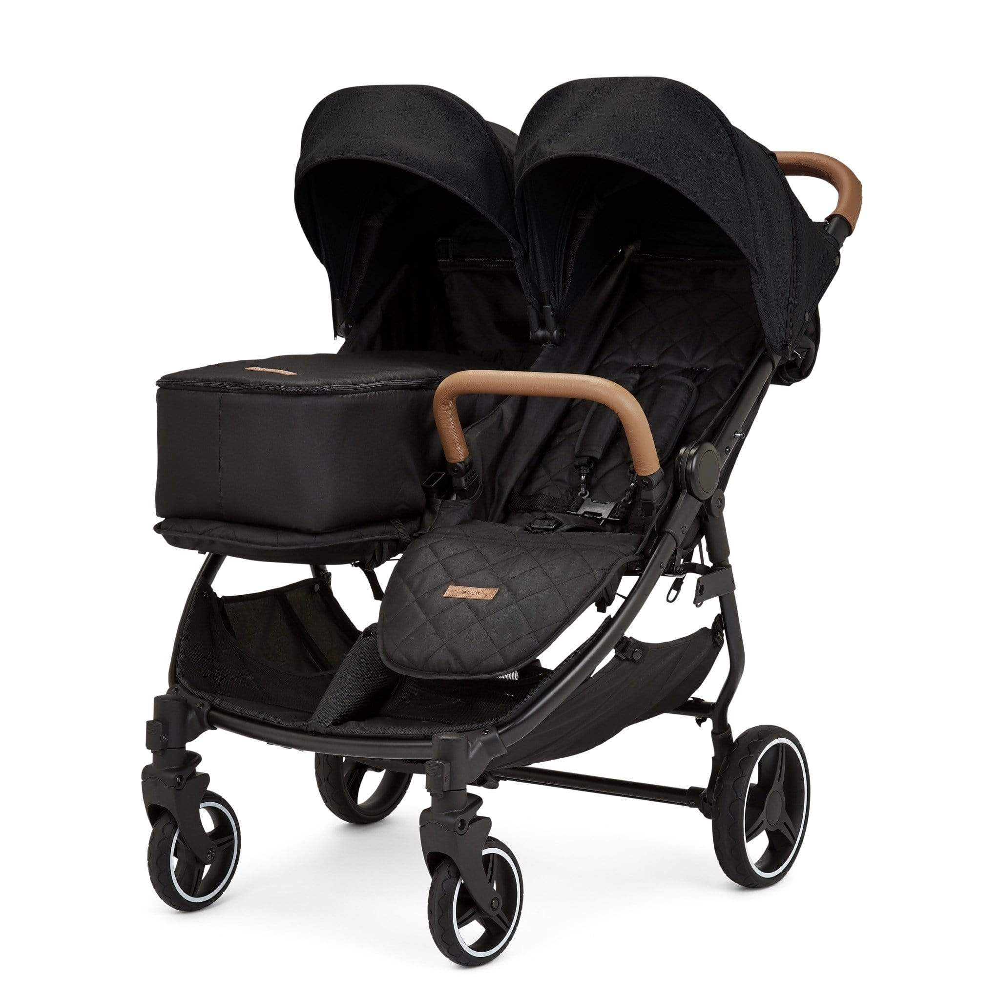 Ickle Bubba Venus Prime Double Stroller Black/Black/Tan Double & Twin Prams 16-004-300-003 5060777952471