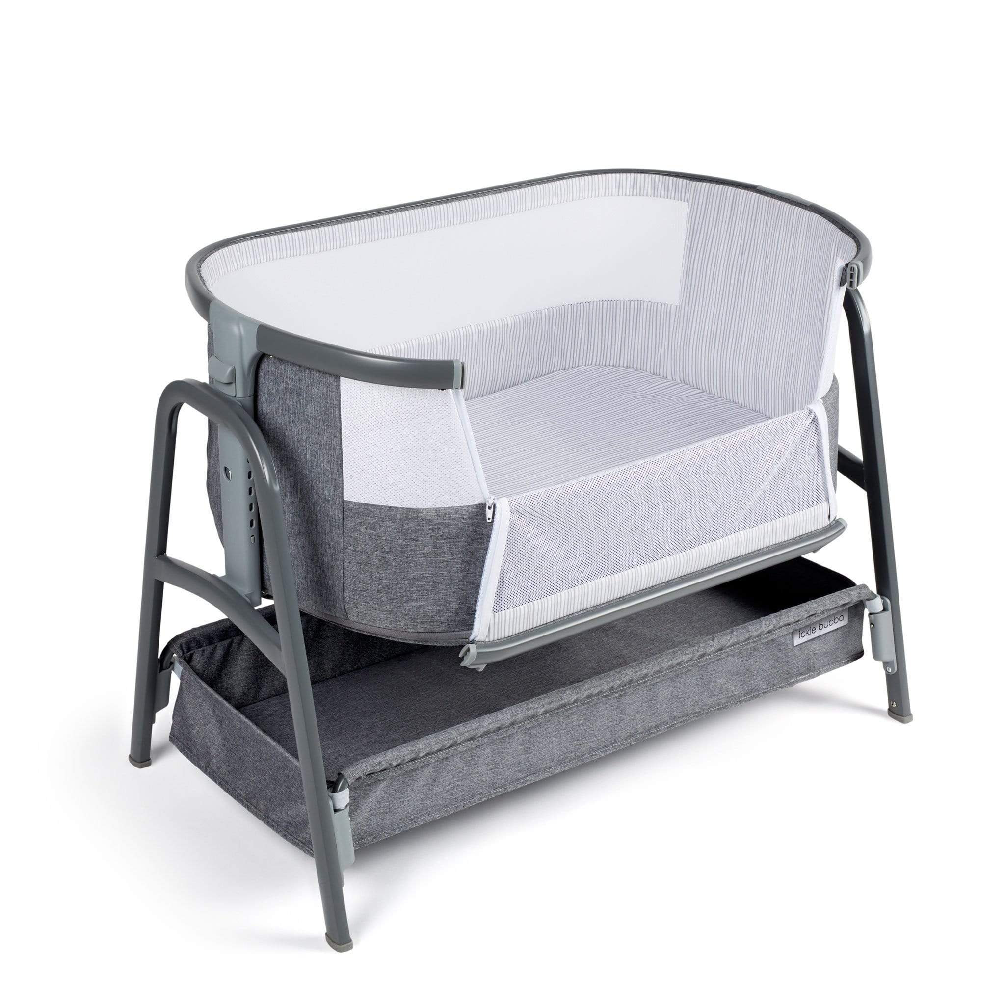 Ickle Bubba Bubba&Me Bedside Crib Space Grey Moses Baskets & Stands 40-001-000-860 5060738076284
