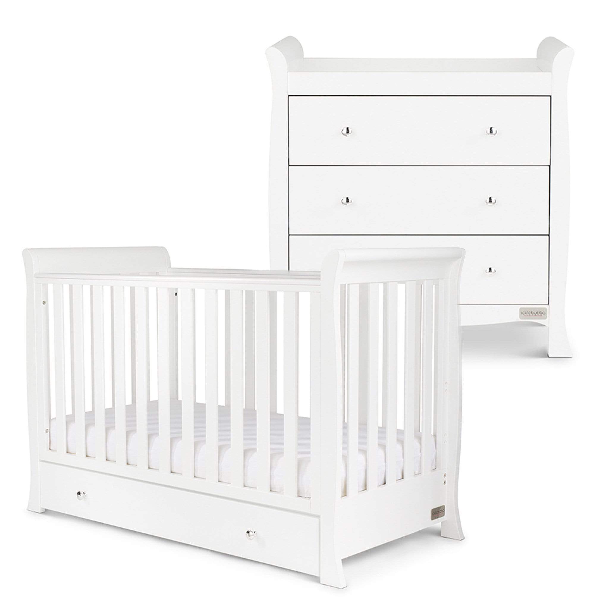 Ickle Bubba Snowdon 4 in 1 Mini 2 Piece Furniture Set - White Nursery Room Sets