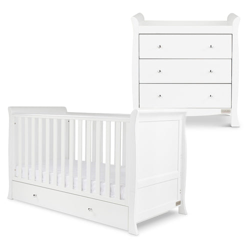 Ickle Bubba Snowdon Classic 2 Piece Furniture Set - White Nursery Room Sets