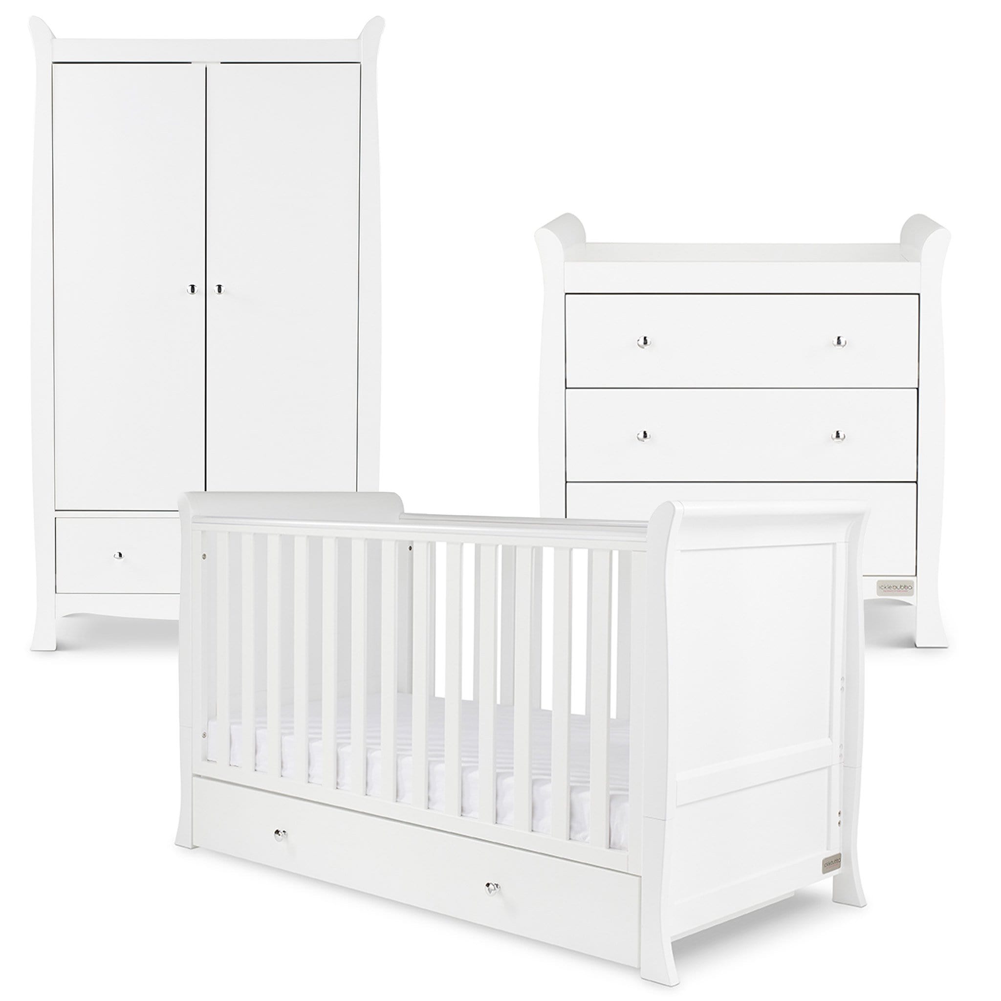 Ickle Bubba Snowdon Classic 3 Piece Furniture Set - White Nursery Room Sets